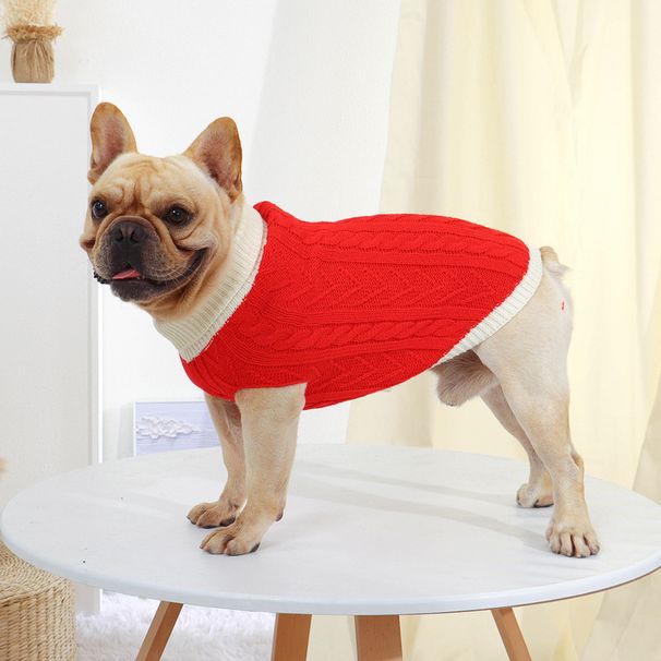 New Casual Ribbed Pullover Pet Spring And Autumn Multi-color Small Dog Knitted Sweater_voghion.com