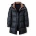 Giacca invernale nuova e spessa di media lunghezza per uomini di mezza età e giovani, caldo cappotto casual da uomo con cappuccio in piumino d'anatra bianco_voghion.com