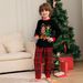 Flame Retardant Fabric Children's Suit 2025 Medium And Small Children's Pajamas Christmas Tree And Beautiful Deer Print Home Clothes_voghion.com