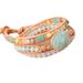 Pulseira feminina de couro trançado com várias camadas de amazonita e contas, estilo boêmio criativo._voghion.com