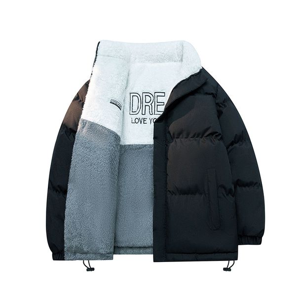 Abbigliamento in pile con collo alto e imbottitura in cotone double face, abbigliamento in cotone imbottito da uomo e da donna, giacche in cotone imbottito più spesso, giacche da coppia._voghion.com