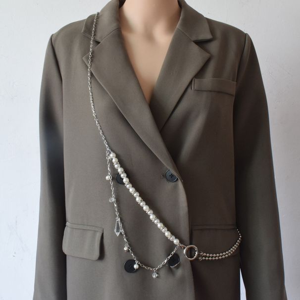 Catena per il corpo multiuso con tracolla a goccia con ciondolo a forma di perla con personalità hip-hop 2021_voghion.com