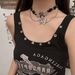 Collier à pampilles en perles croisées de style gothique punk pour femme, chaîne de clavicule lourde et sombre_voghion.com