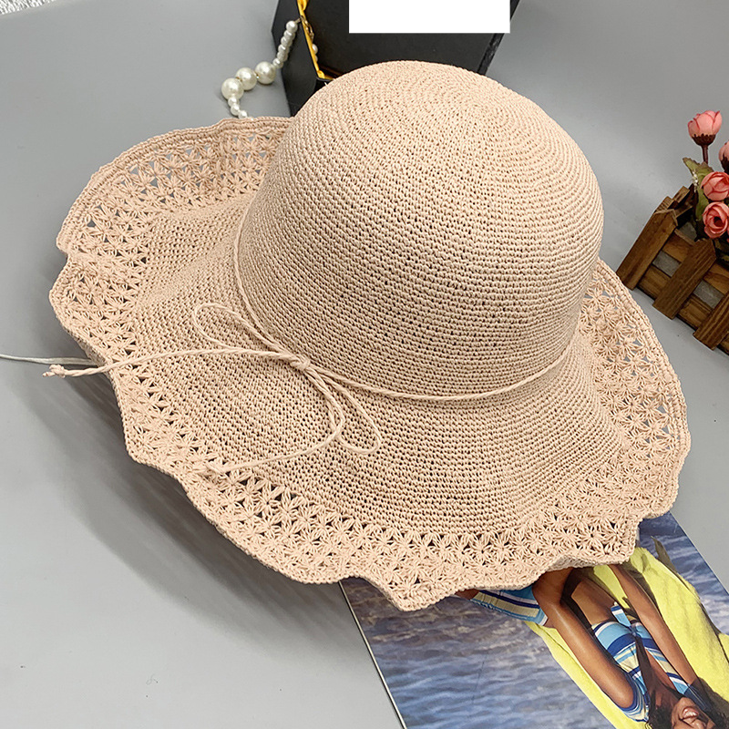 Recommended pure handmade filament crochet hat, high-end monofilament hat, women's summer seaside beach foldable straw hat_voghion.com