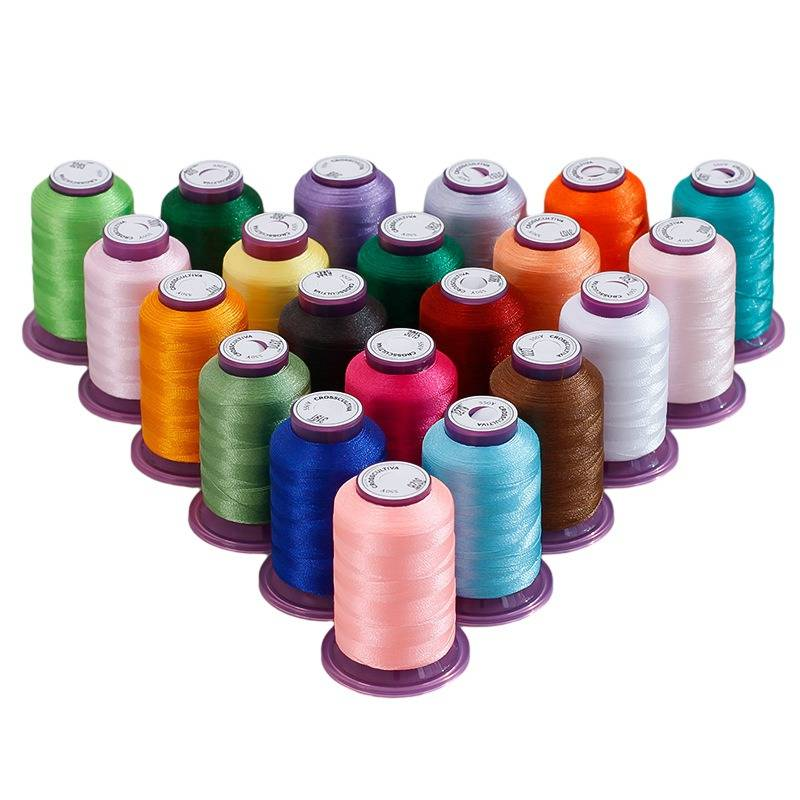 Filo da ricamo fatto a mano colorato multicolore 24 colori 120D550 iarde Set di fili da ricamo in poliestere lucido_voghion.com