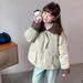 Piumino trapuntato con doppio collo per bambine – Cappotto invernale (cachi, 8+ anni, 140 cm+)_voghion.com