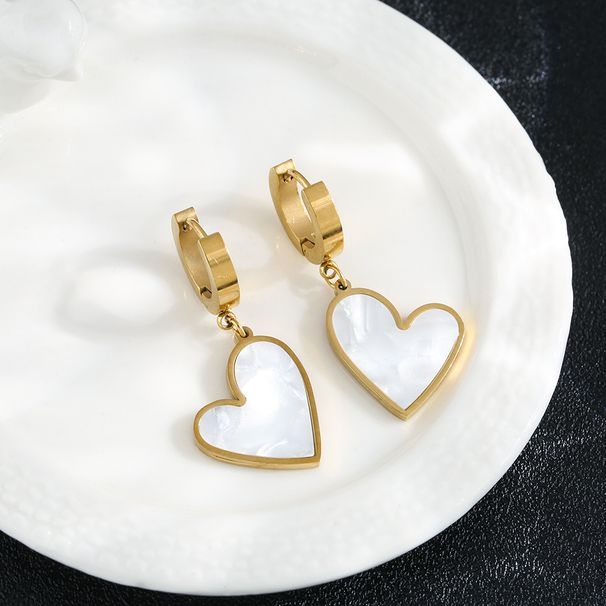 Minimalistische Ohrringe aus Titanstahl für Damen, Farbbeständigkeit für Muscheln im neuen Stil, große Liebe zu Edelstahl_voghion.com