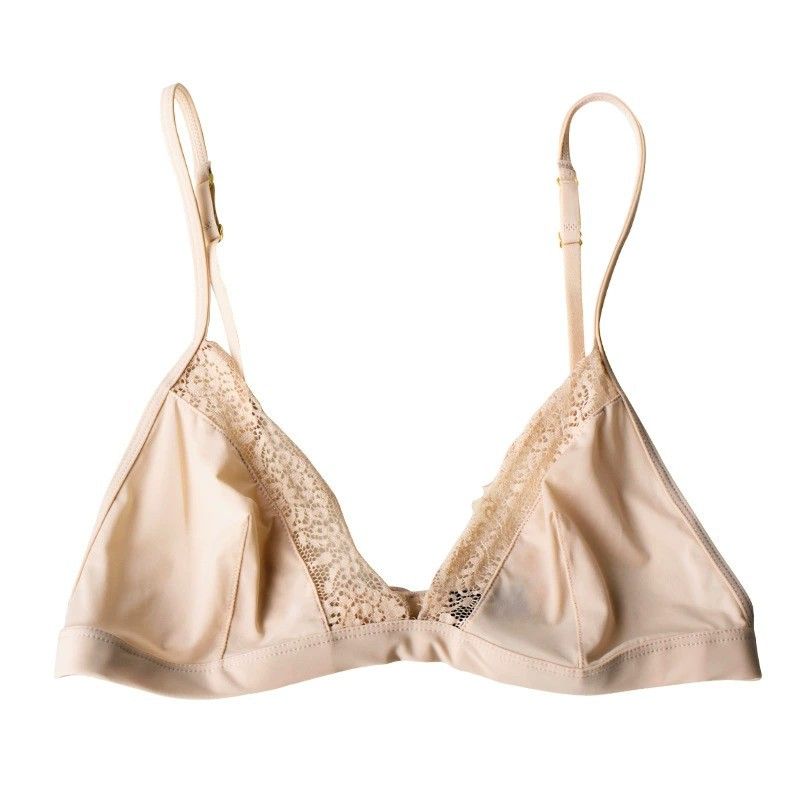 Women's Intimates Underwear Breathable No Chest Pad Nightclub Fun Lace Bra V Neck Slightly Transparent_voghion.com