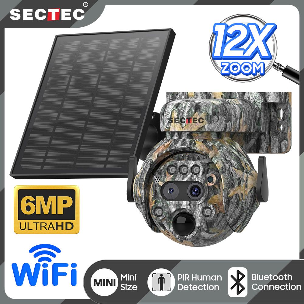 4G Solar Security Camera - 6MP Full Color Night Vision With 12x Zoom Wireless Outdoor Surveillance Weatherproof AI Motion Detection_voghion.com