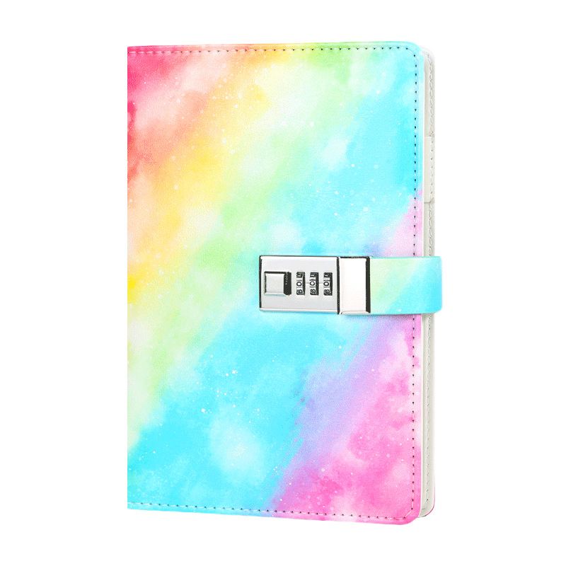 A5 Lockable Password Journal Notebook - PU Leather Cover, 90 Sheets 100g Woodfree Paper, Vintage Style Diary For Students & Creative Writing_voghion.com