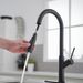 Single Handle Pull Down Sprayer Kitchen Faucet In Matte Black_voghion.com