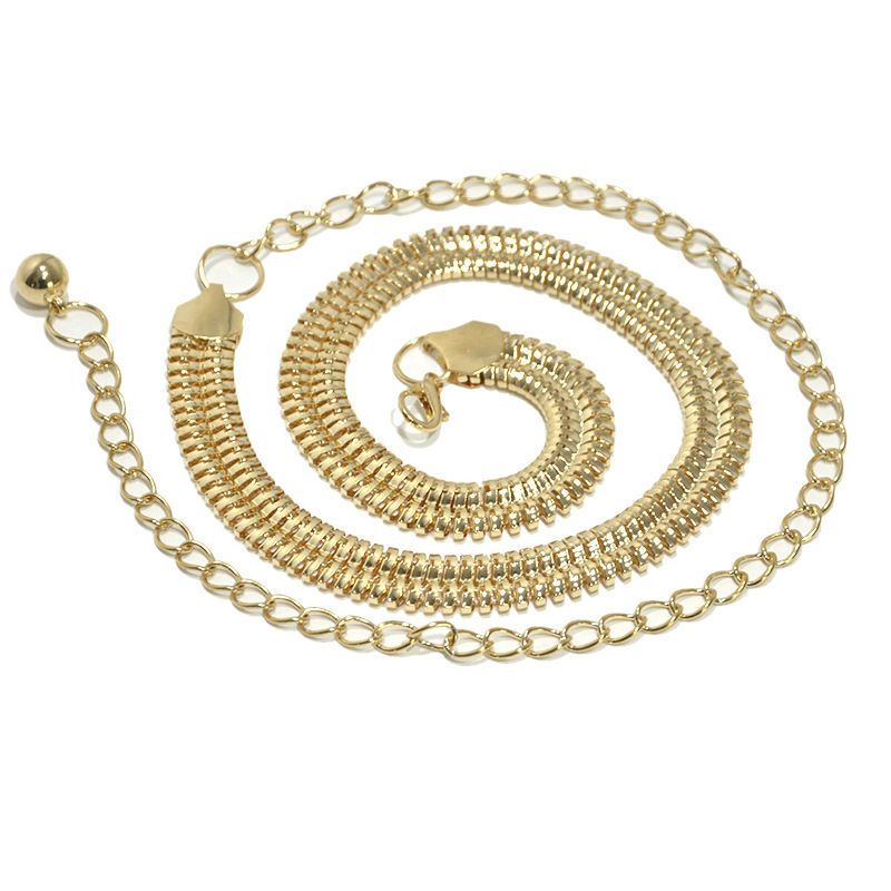 Gioielli alla moda e versatili, in metallo, squisita decorazione da donna in osso di serpente scavato, abito dorato, vita_voghion.com