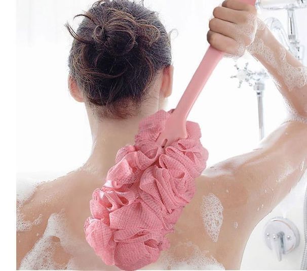Spazzola da bagno con manico lungo, grande, palla da bagno, asciugamano da bagno, spazzola da bagno, rete da bagno, strofinare, cinturino per strofinare la schiena, cordino_voghion.com