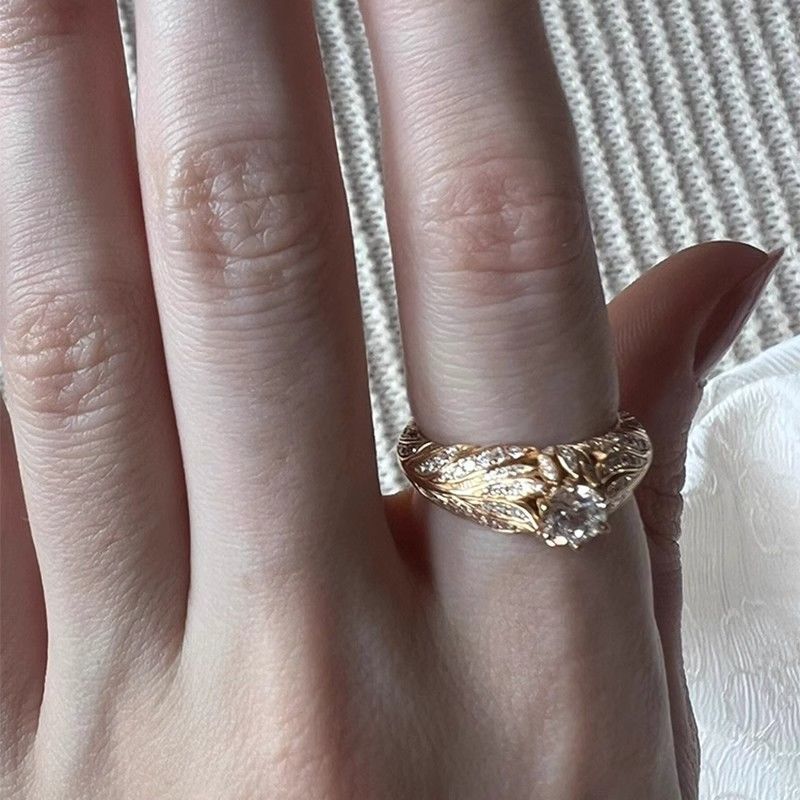 Zircon Heavy Industry Metal Ring, Niche Design, High Aesthetic Value, Sparkling Diamond Fashion, Index Finger Ring,_voghion.com