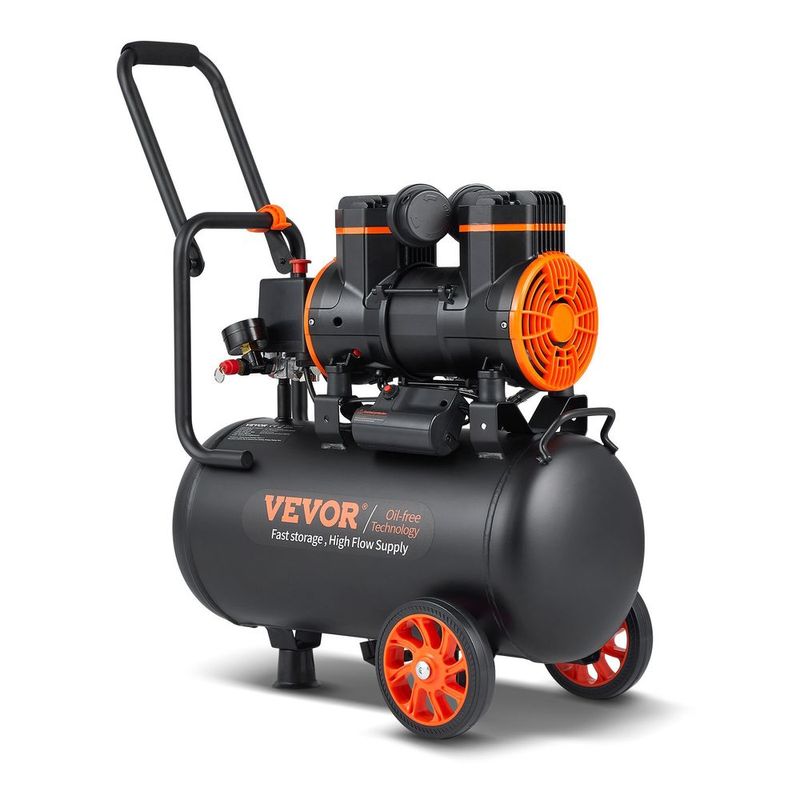 Air Compressor 6.3 Gallon 1450W 3.35 CFM@ 90PSI 70 DB Ultra Quiet Oil Free_voghion.com