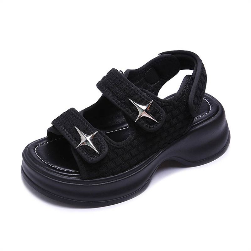 Summer 2025 Fashion Women's Velcro Sponge Cake Thick Soled Sandals 35-40_voghion.com