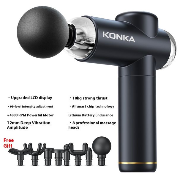 Pistola per massaggio dei tessuti profondi - Massaggiatore a percussione a 99 velocità con 8 accessori, schermo LCD e motore brushless silenzioso, rilassamento muscolare portatile_voghion.com