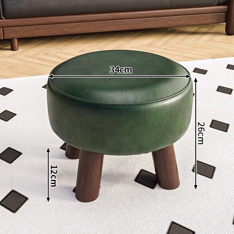 Solid Wood Children's Soft Bag Household With Backrest Small Chair, Living Room Rotating Low Stool, Shoe Changing Stool_voghion.com