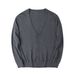 Men's Clothing Men's Knitted Cardigan 2024 Spring and Autumn Basic Sweater V-Neck Solid Color Knitted Sweater_voghion.com