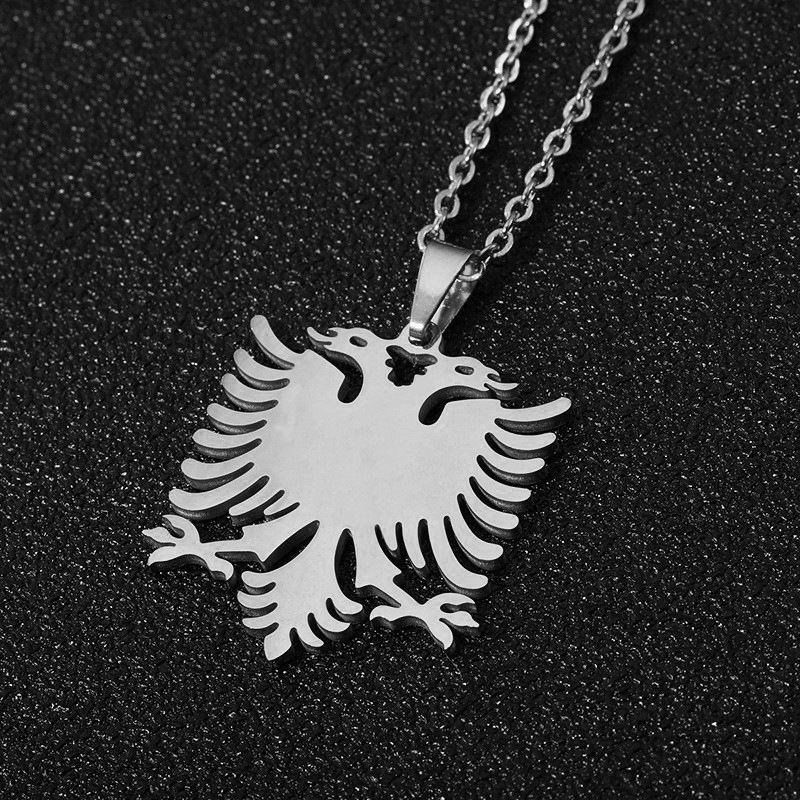 Sieraden Hot Selling Albanië Eagle Kaart Hanger Ketting Unisex Rvs Ketting Sieraden_voghion.com
