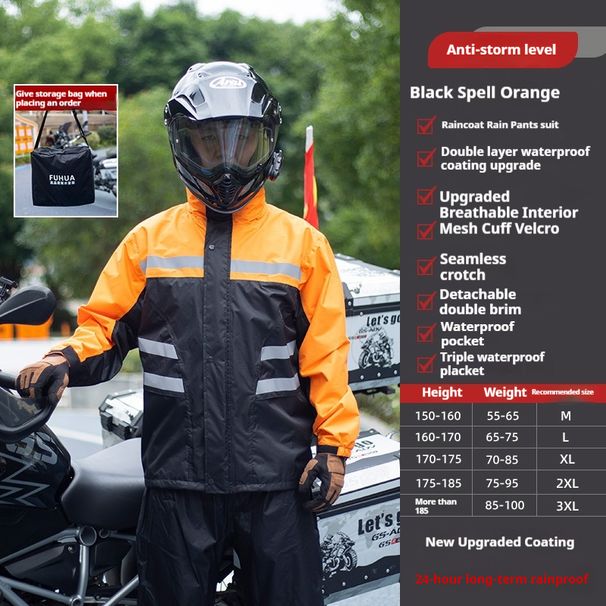 Regenmantel Regenhose Anzug Split Herren Ganzkörper Regenjacke Motorrad Winddicht Wasserdicht Wasserdicht Gürtel Schuh_voghion.com