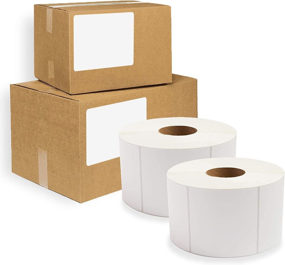 Direct Thermal Labels 4" x 6" No Perforated 12" OD Core. Pack of 5790 Self-Adhesive Rolls. Mailing Postage. Printing Paper. Blank for Shipping; barcod_voghion.com