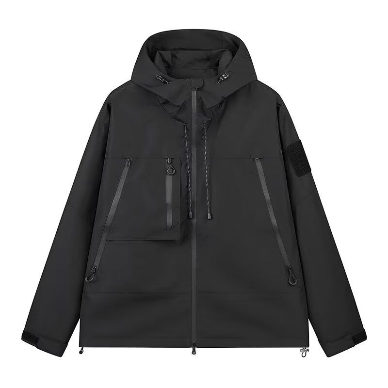 Veste coupe-vent à capuche pour homme - Coupe-vent léger et imperméable pour le printemps et l'automne (vert, kaki, noir)_voghion.com