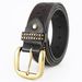 Western Cowboy Bull Head Trendy Youth Retro Men's Punk Embossed PU Leather Belt_voghion.com