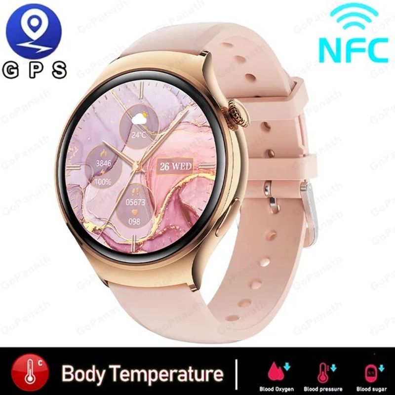 2023 New For Huawei Xiaomi GT4mini Smart Watch Ms NFC GPS Tracker AMOLED 360*360 HD Screen Heart Rate Bluetooth Call SmartWatch_voghion.com