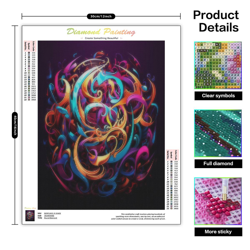 PhotoCustom 5d Diy Diamond Painting Colorful Patterns Round Diamond Embroidery Personalized Art Gift_voghion.com