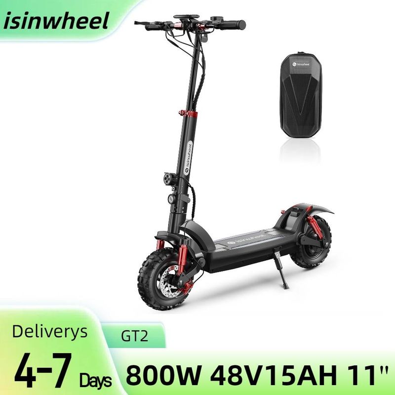 isinwheel GT2 Terenski električni skuter, 800 W 48 V 15 Ah baterija, 11-inčni skuter za odrasle_voghion.com