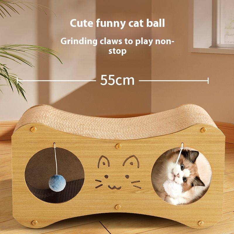 Multi functional scratching board, double-layer house, nest, cat teaser ball, detachable and replaceable inner_voghion.com