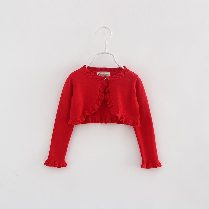 Cárdigan de punto para niñas, abrigo tipo chal pequeño, camisa con aire acondicionado, suéter para bebés, cárdigan para primavera y otoño_voghion.com