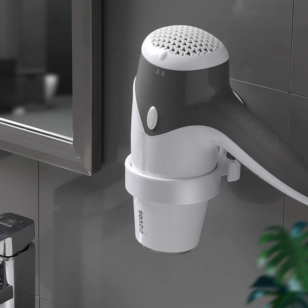 Supporto per asciugacapelli da parete, non perforato, super magico, con attacco per spina per asciugacapelli da bagno, mensola per bagno_voghion.com