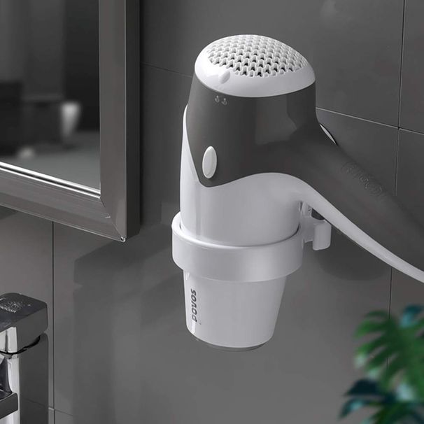 Supporto per asciugacapelli da parete, non perforato, super magico, con attacco per spina per asciugacapelli da bagno, mensola per bagno_voghion.com