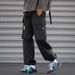 2024 new spring and autumn workwear casual for men, solid color loose multi pocket pants, leg binding pants_voghion.com