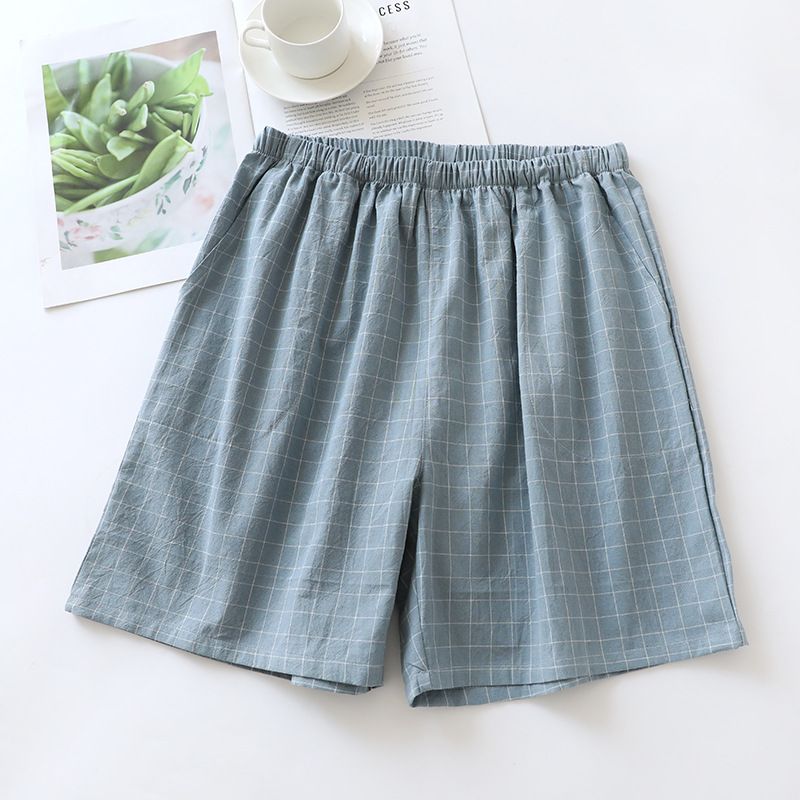 Pantalones de estar por casa para hombre | Pantalones cortos holgados de algodón fino de cinco centavos, cómodos para dormir en casa, primavera, verano y otoño_voghion.com