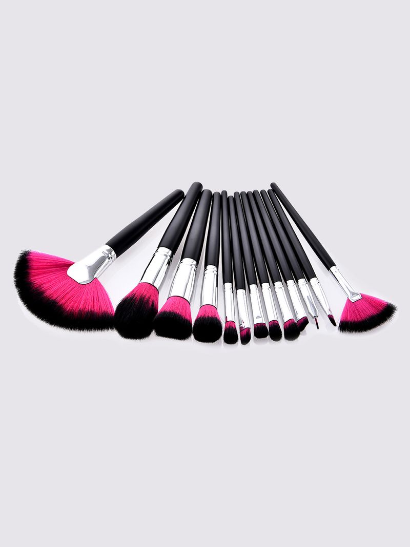13-teiliges professionelles Make-up-Pinselset für schwarze, rosa und schwarze Haare_voghion.com