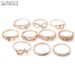 Hot sales 10pcs Wholesale Lots Bulk Fashion Gold Color Crystal Rhinestone Wedding Rings Female Jewelry #0201_voghion.com