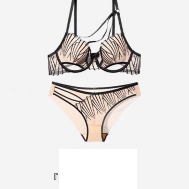 Women's Clothing sexy lace underwear big chest small thin gathered hollow push-up French underwear bra set_voghion.com