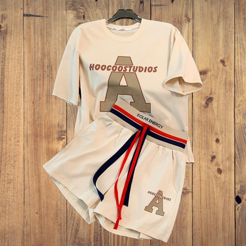 Dameskleding Casual Sportpak Zomer Losse Shorts Korte Mouwen Modieus Hardlooppak Tweedelig_voghion.com