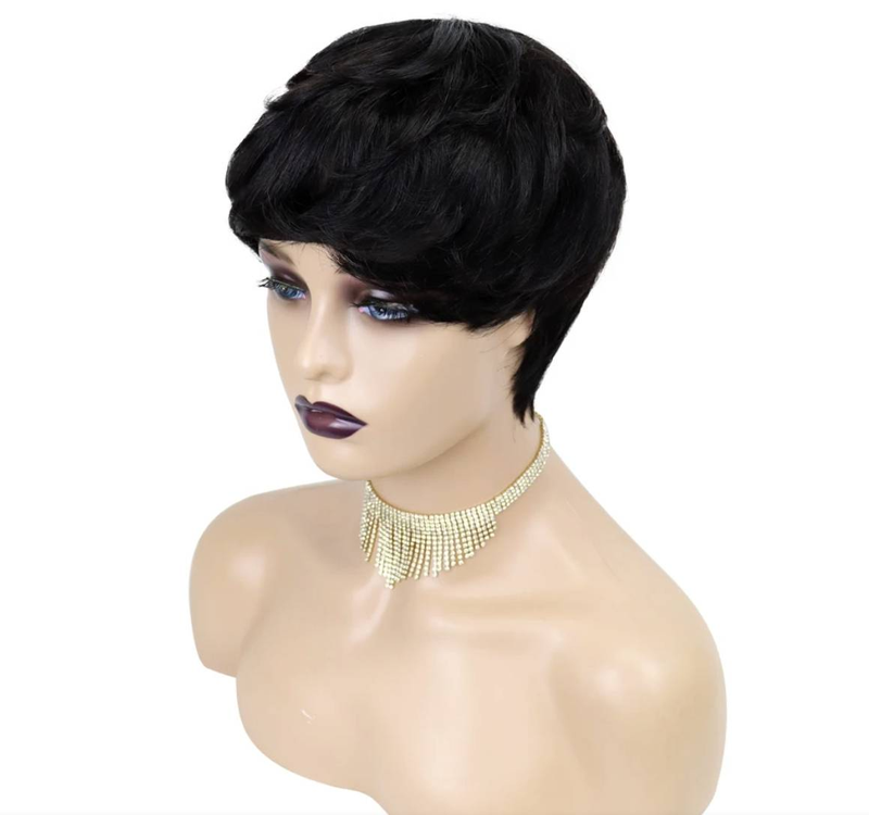 Perruque Bob Pixie courte entièrement fabriquée à la machine, 100% cheveux humains_voghion.com