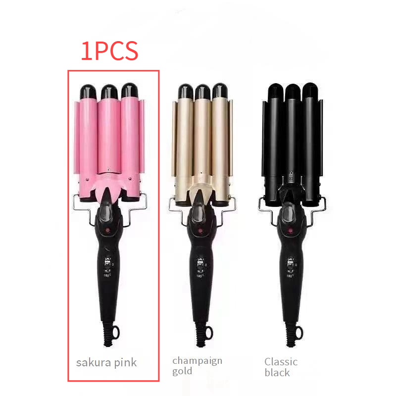 3-Barrel Hair Curler - Professional Waver For Beach Waves & Textured Curls (Triple Rod Design, Fast Heating, Salon-Quality Styling)​_voghion.com