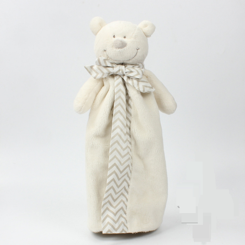 Knuffeldierpop van zacht pluche, beige berenkop, troosthanddoek, troostend pluchen speelgoed, verjaardagscadeau_voghion.com