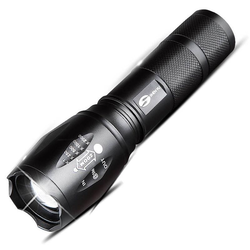 Grundig LED Flashlight, 1500 Lumens, Aluminum, USB-C, 4 Lighting Modes, Water Resistant, 18650 Battery, Zoom, SOS Mode, Black_voghion.com