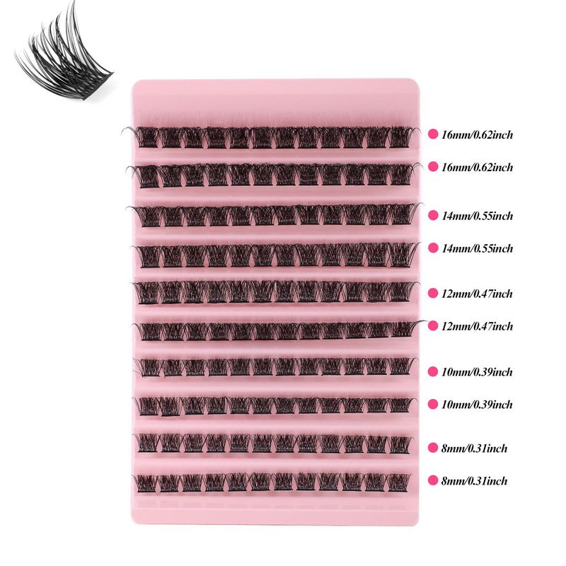 DIY segment single tuft hair 120 tufts false eyelashes 8-16mm eyelash DD curve_voghion.com