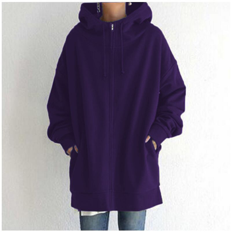 Women's Pullover Loose Long-sleeved Fleece Hoodie_voghion.com