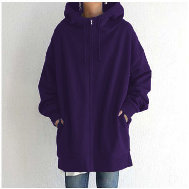 Women's Pullover Loose Long-sleeved Fleece Hoodie_voghion.com