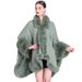 Fur collar cape cape loose knit cardigan plus-size cape coat for women_voghion.com