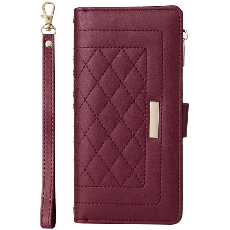 Reißverschluss-Geldbörse Flip Leder Luxus-Etui für iPhone 16 Plus 15 ProMax 14 Pro 13 12 11 X XR XS Max 7 8 Plus Cover_voghion.com